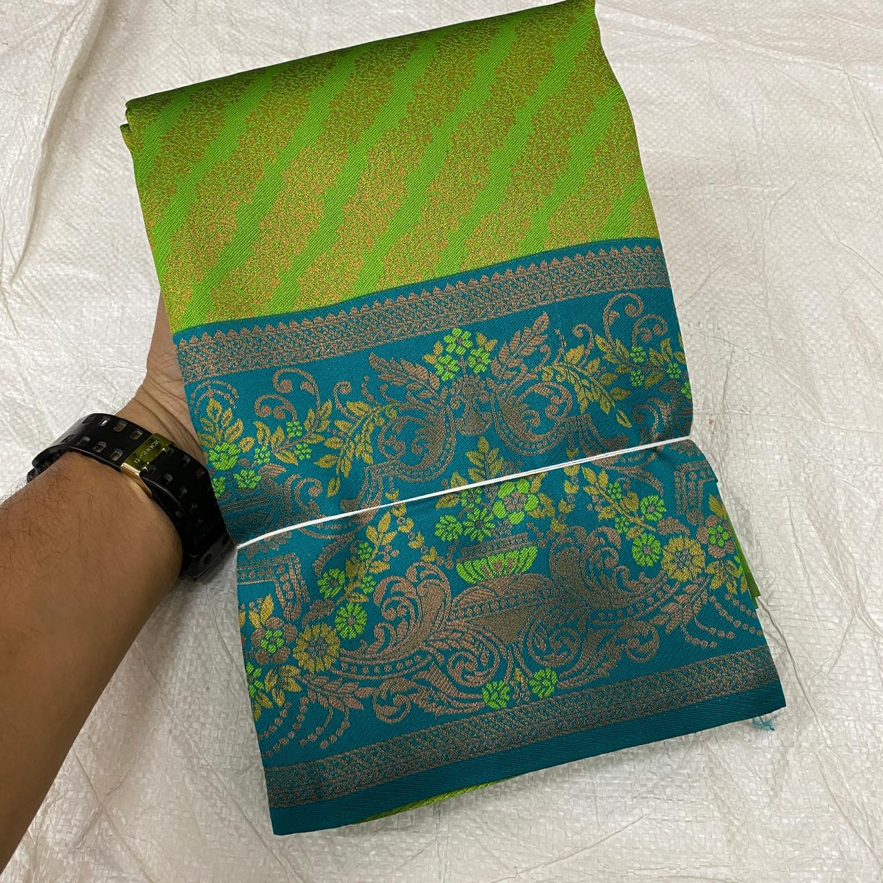 Dharmavaram Semi Pattu Silk Zari Weaving Saree